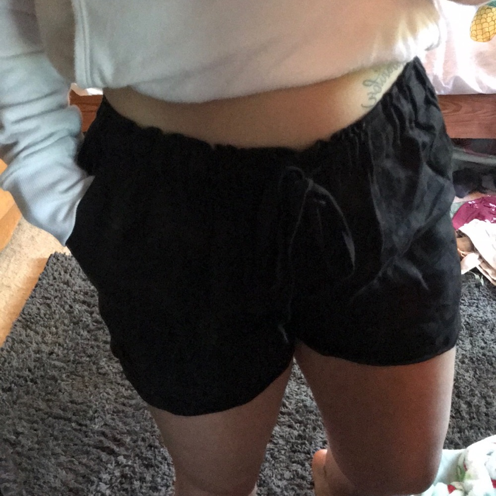 Black paperbag shorts